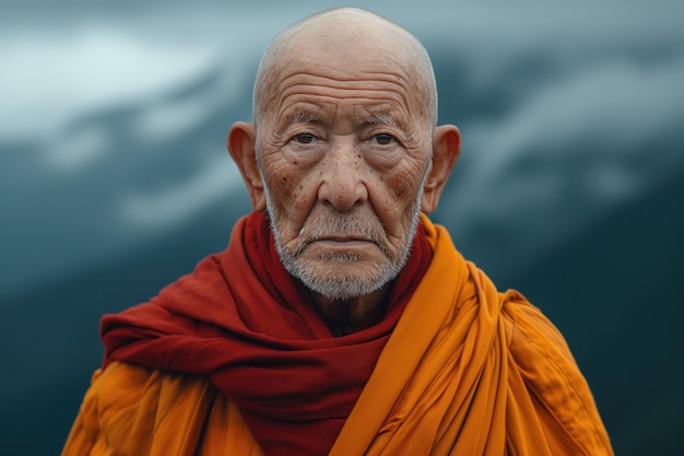 portret starszego mnicha buddyjskiego