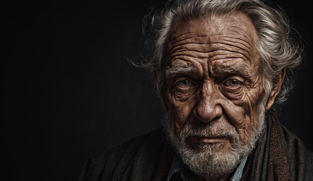 Zdjęcie portret starszego staruszka z bliska starszy mężczyzna dziadek portret starszy mężczyzna patrzący na kamerę