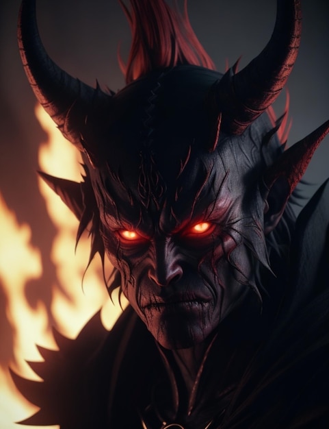 Portret strasznej postaci demona