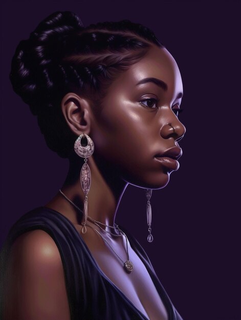 portret super czarnej kobiety z bliska