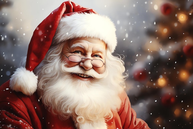 portret Świętego Mikołaja obraz wygenerowany przez sztuczną inteligencję
