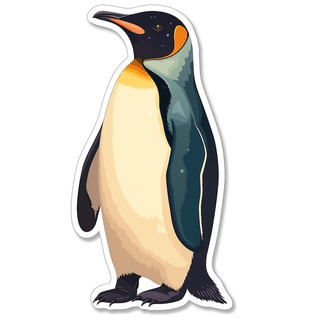 Portret szalenie uroczego pingwina w zamarzniętej tundrze