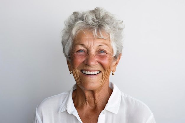 Portret szczęśliwej starszej kobiety