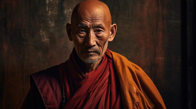 Portret tybetańskiego starszego mnicha
