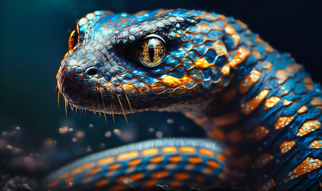 Portret wygląd zamknąć widok Snake zwierząt