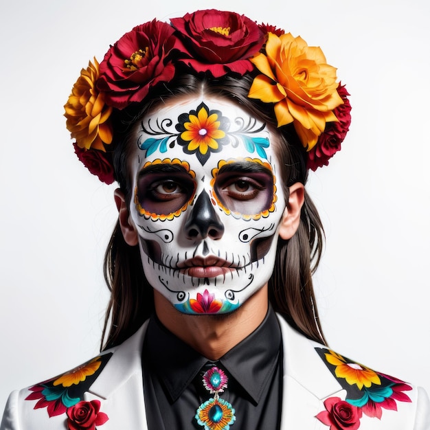 Portret zmarłego z meksykańskiego festiwalu Day of the Dead