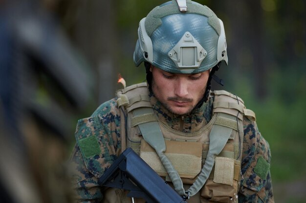 Zdjęcie portret żołnierza