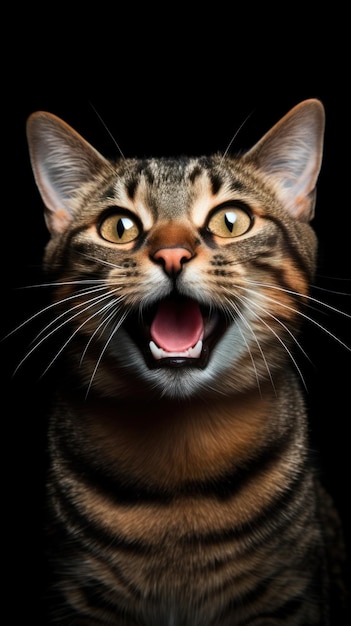 Portrety kotów-gwiezdnych zwierząt, idealne do reklam telewizyjnych. Generatywna sztuczna inteligencja