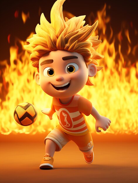 Portrety postaci pixar 3d z ognia kulowego