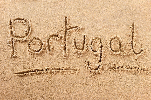 Portugalia Algarve plaża znak piasku