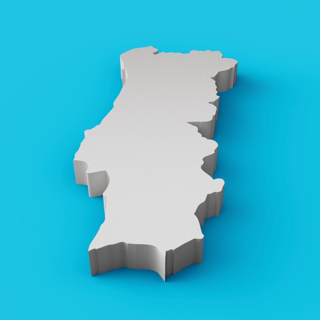 Portugalia Mapa 3d Geografia Mapa Kartograficzna I Topologiczna Ilustracja 3d