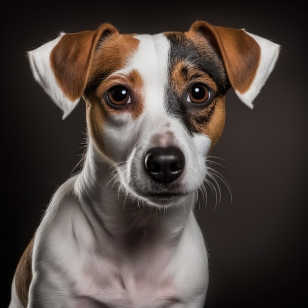 Porywający portret psa jack russel terrier na odosobnionym tle