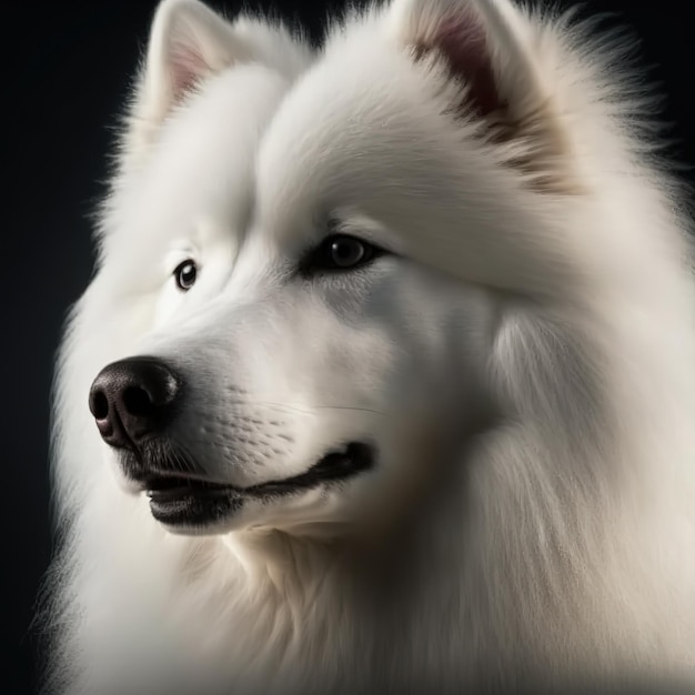 Porywający portret psa samoyed na odosobnionym tle