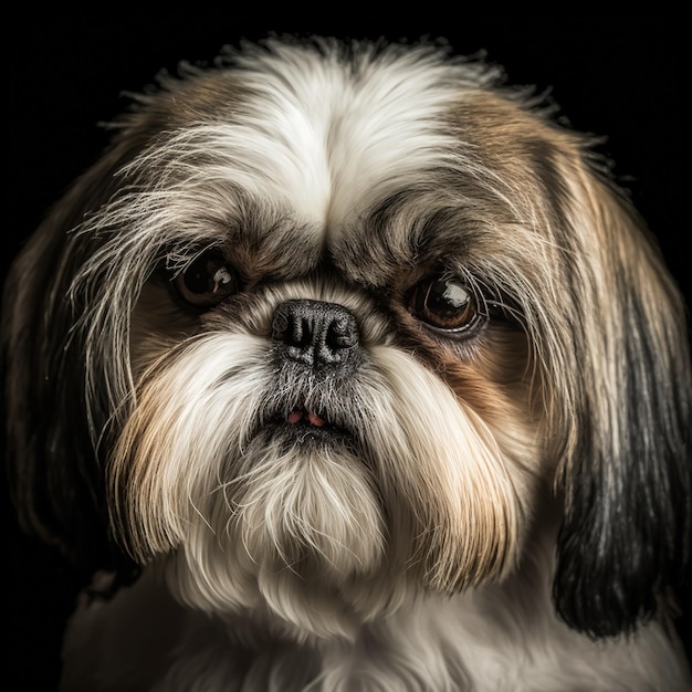 Zdjęcie porywający portret psa shih tzu na odosobnionym tle