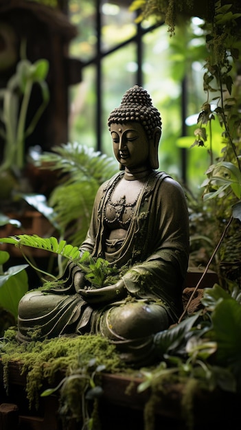 Posąg Buddy w ogrodzie