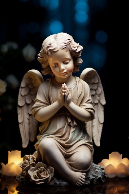 Zdjęcie posąg cherubów modlących się do kontemplacji boskiej