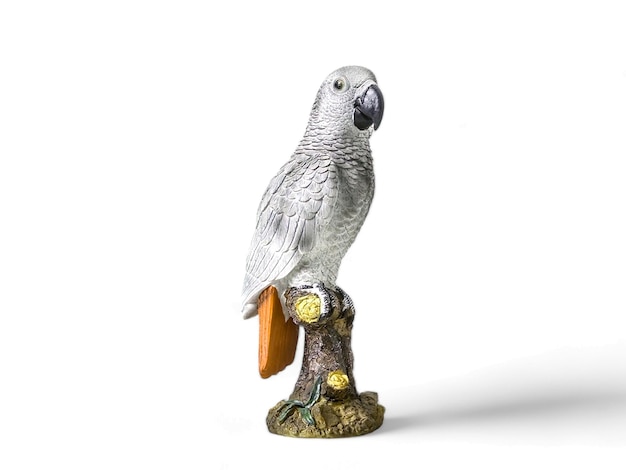Posąg kakadu ptaka zabawka odizolowywająca na bielu
