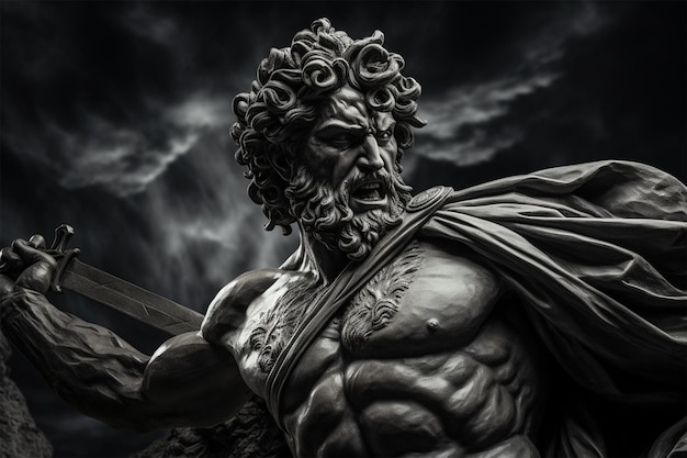 Posąg stoickiego greckiego boga