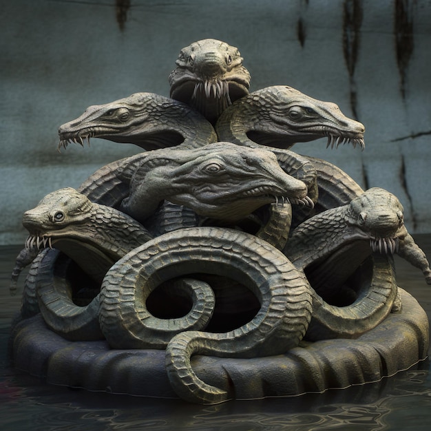 Posąg węża z czterema głowami
