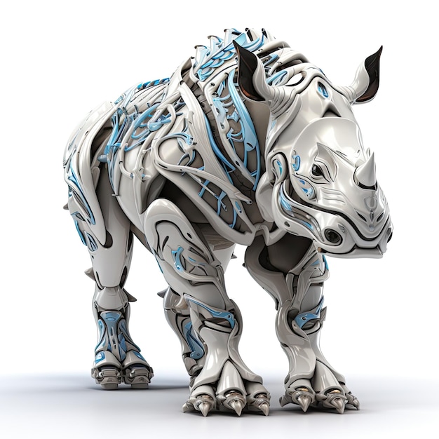 postać ilustracyjna nosorożca w robocie 3d