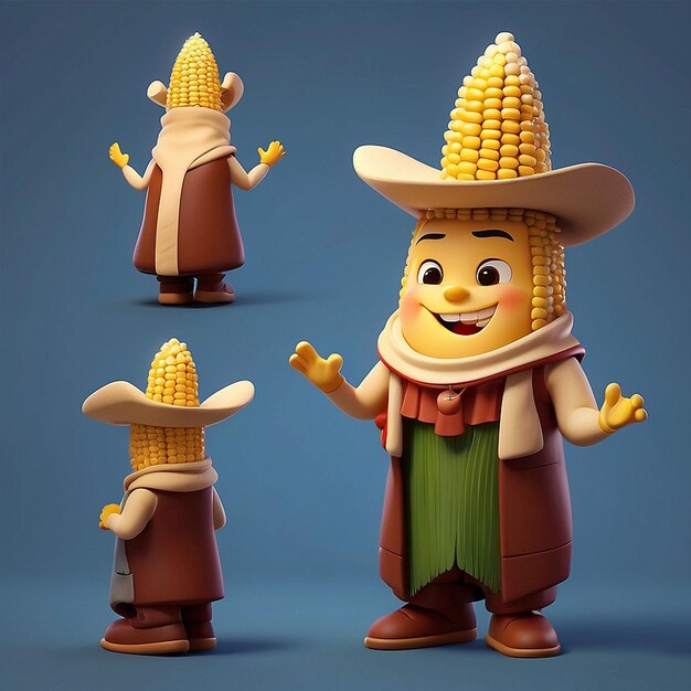 Postać kukurydzy 3d