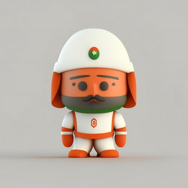 Postać maskotki w kolorach pomarańczowo-zielonych i białych Generacyjna sztuczna inteligencja