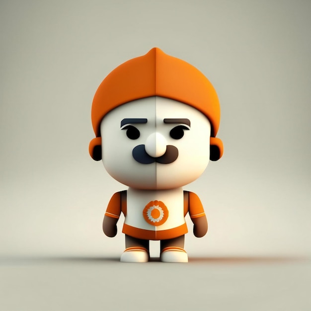 Zdjęcie postać maskotki w kolorach pomarańczowo-zielonych i białych generacyjna sztuczna inteligencja