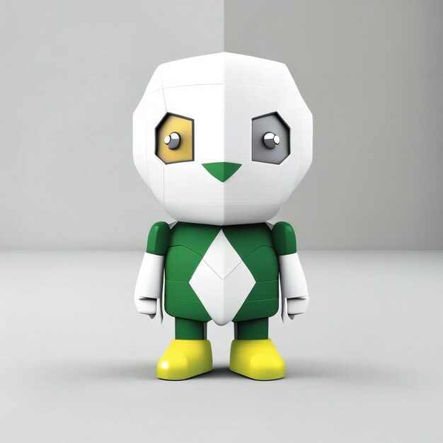 Zdjęcie postać maskotki w kolorach zielonym i białym generacyjna ai