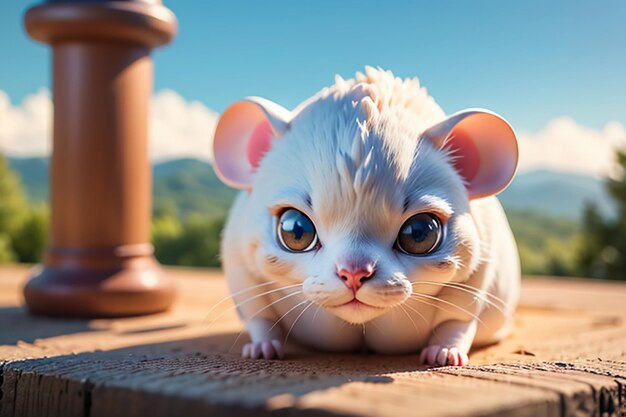 Zdjęcie postać myszy z kreskówek słodki zbliżenie fotografia zwierząt tapeta ilustracja tła