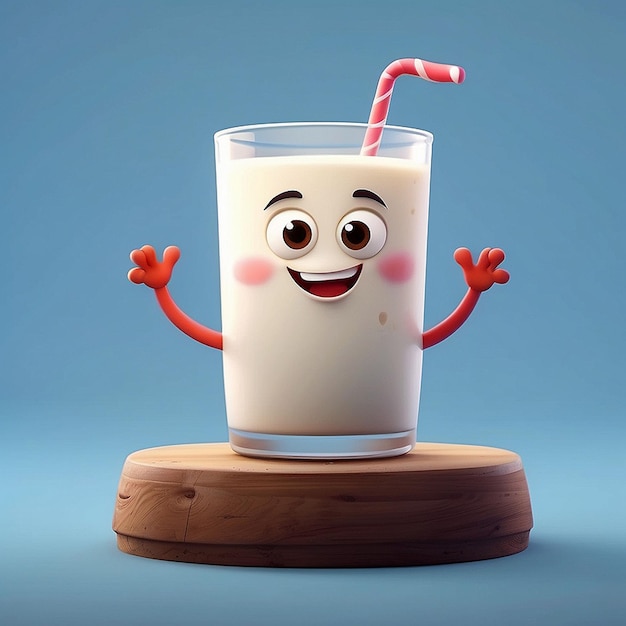 Postać napoju mlecznego 3D