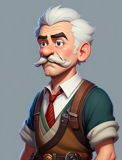 Postać Portret starszego mężczyzny w stylu kreskówki