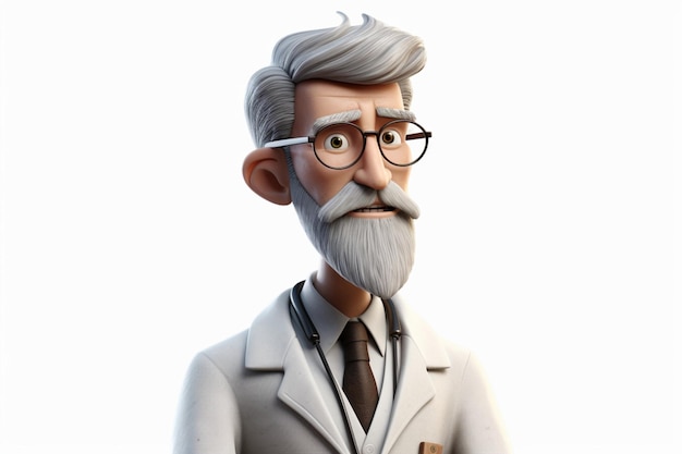 Postać z kreskówki 3D lekarza