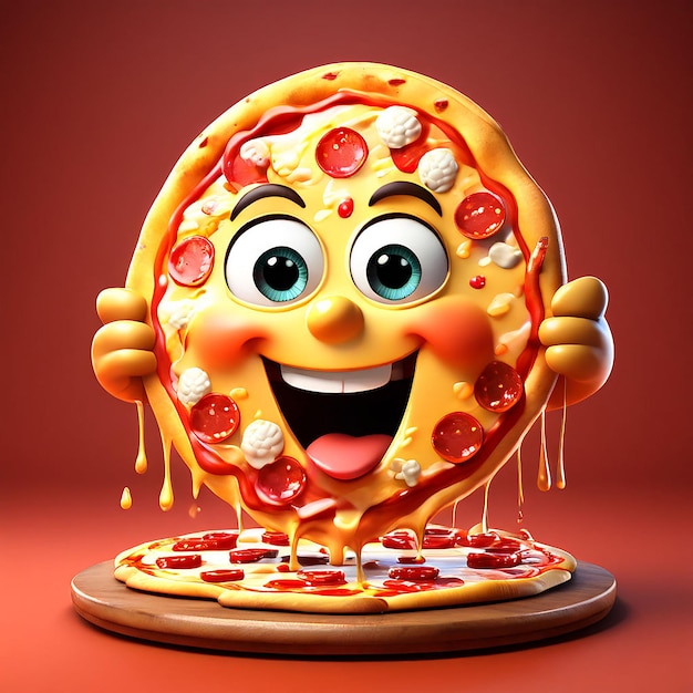 Zdjęcie postać z kreskówki 3d pizza