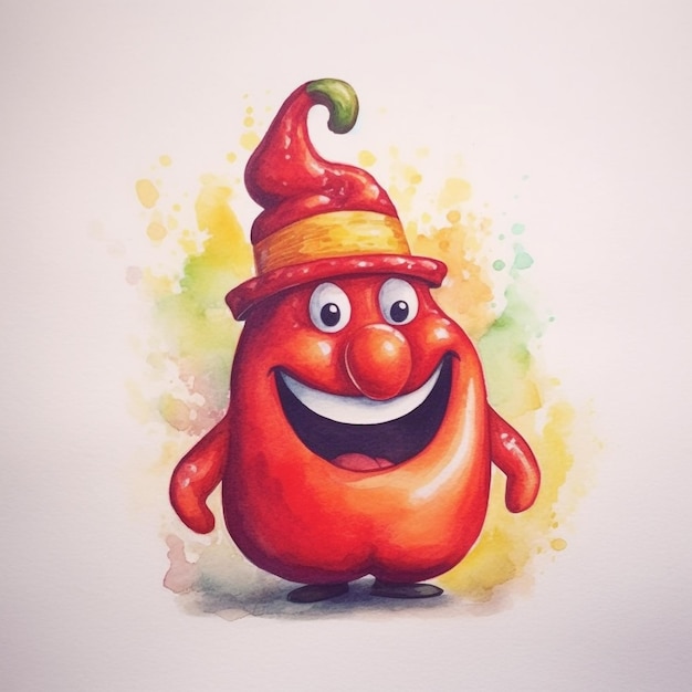 Zdjęcie postać z kreskówki w kapeluszu z napisem „chilli”.