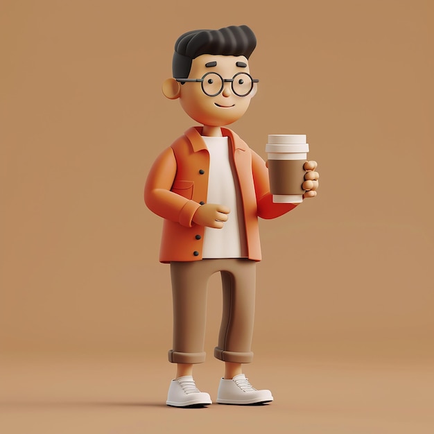 postać z Lego człowieka trzymającego filiżankę kawy