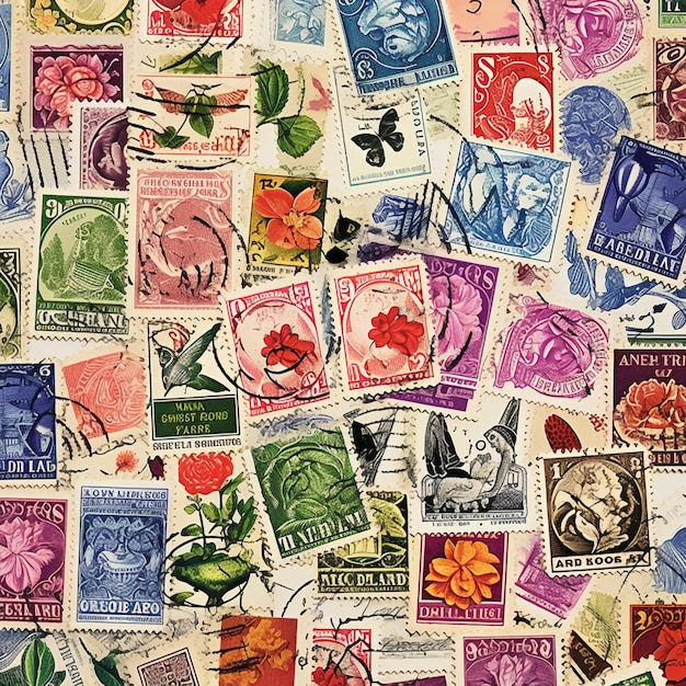 Zdjęcie postage potpourri curated vintage stamp collection