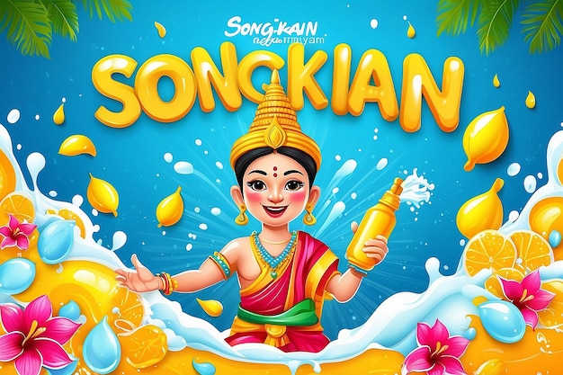 Poster Happy Songkran Szablon wektorowy Poster