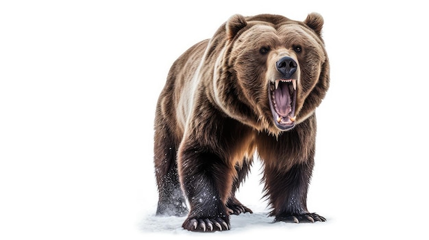 Potężny niedźwiedź grizzly z realistyczną ilustracją