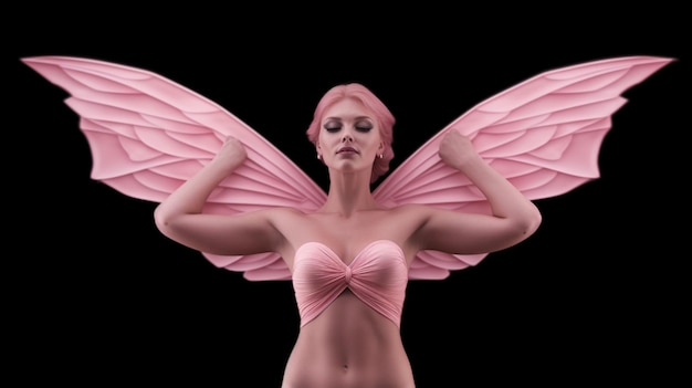 Potężny symbol świadomości o raku piersi i reklama