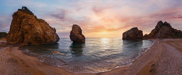 Potistika beach wschód słońca panorama Grecja