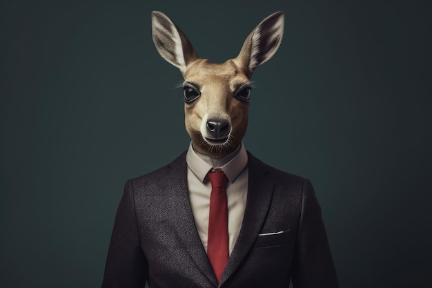 Poważne ssaki ubrane w eleganckie ubrania reprezentujące polityka lub biznesmena Generative AI