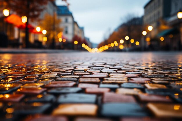 Powierzchnia brukowana z brukowanych kamieni