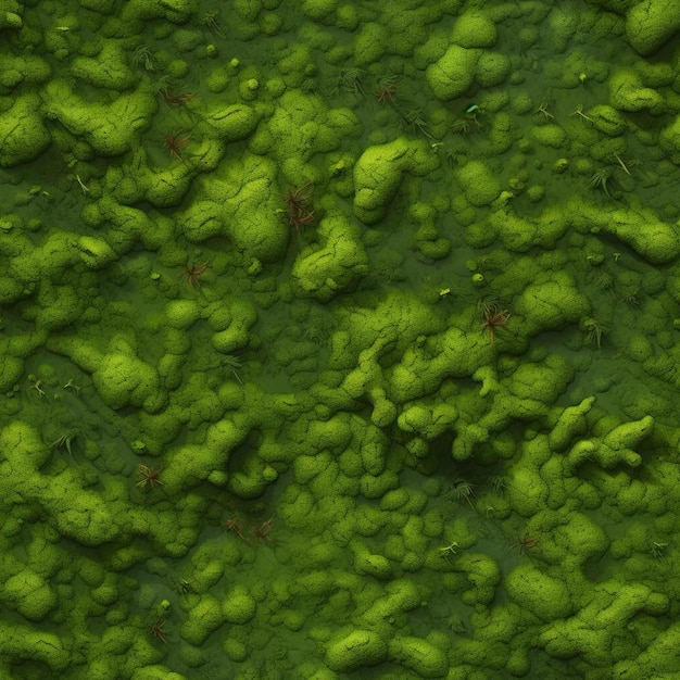 Powierzchnia pokryta zielonymi algami z algami i algami