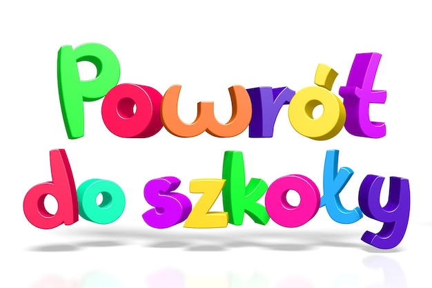 Zdjęcie powrót do szkoły w polskiej ilustracji 3d