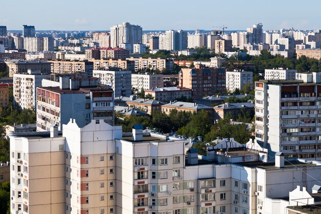 Powyżej Widok Miejskich Domów W Moskwie