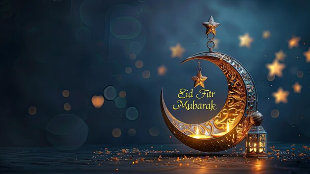Pozdrowienia Islamskie Święto Ramadanu i Eid Mubarak Projekt z Cresccard dla miesiąca miesiąca