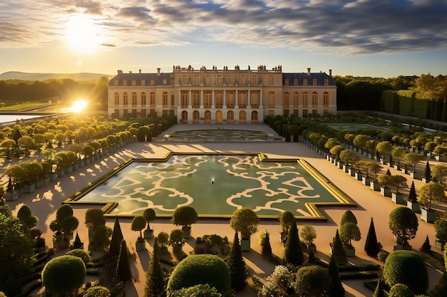 Poznaj bogaty francuski pałac w Wersalu i jego tętniące życiem ogrody, fontanny i kolorowe