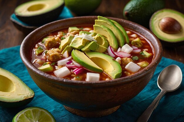 Pozole Crea z kawałkami awokado