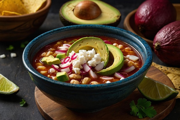 Pozole Crea z kawałkami awokado