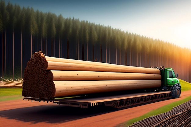 Zdjęcie pozyskiwanie drewna przemysł drzewny
